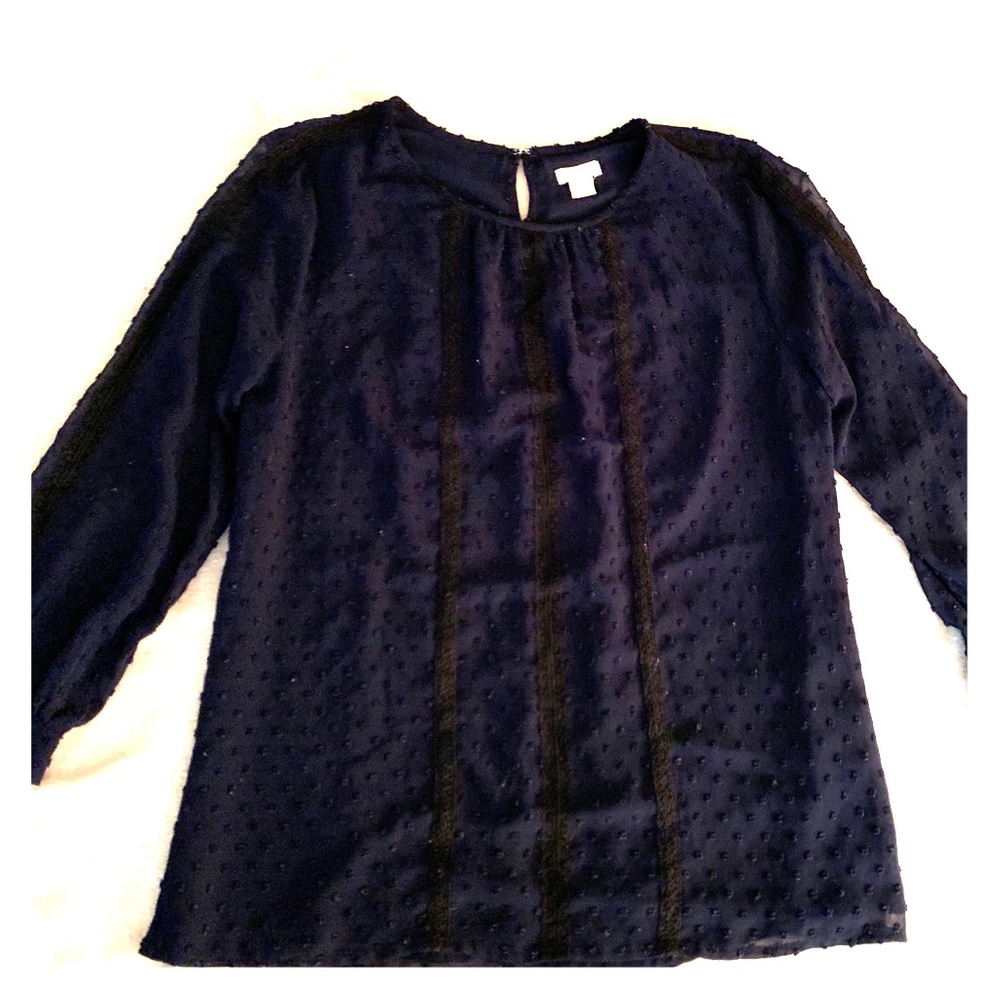 J Crew Top - navy blue and black
